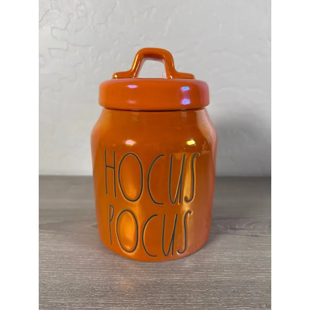Rae Dunn Artisan Collection‎ By Magenta Iridescent Orange Hocus-Pocus Canister